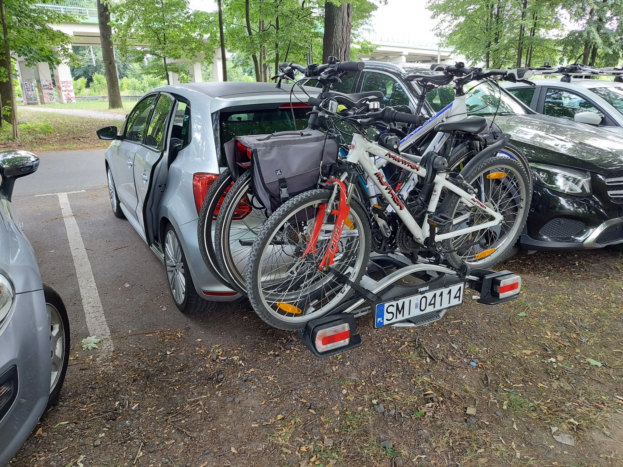 Platforma rowerowa Thule EuroWay G2 923 na hak z trzema rowerami – wynajem Mikołów